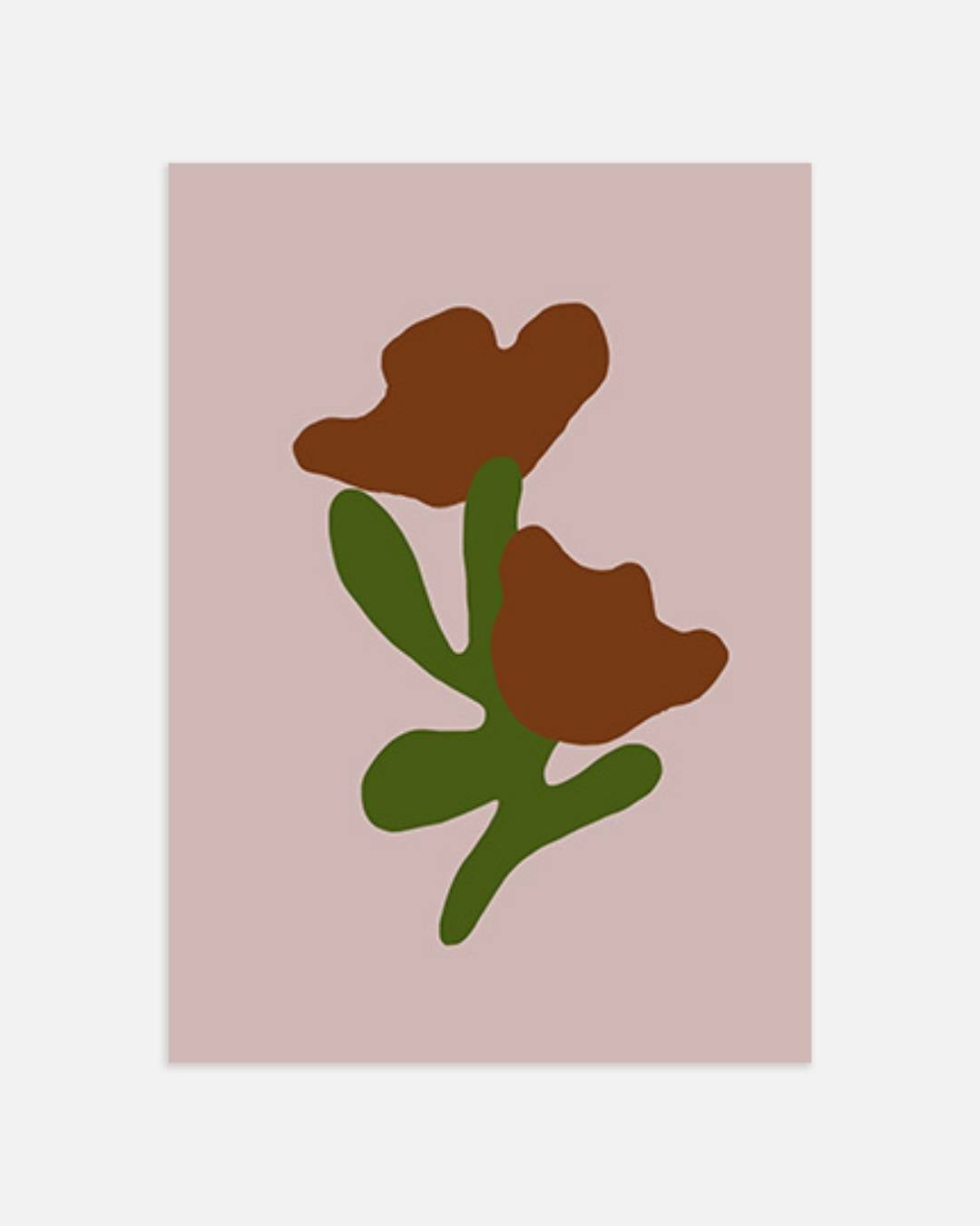 Abstracte groene bloemen Poster