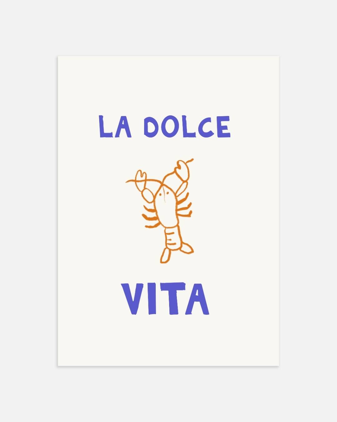La Dolce Vita oranje kreeft Poster