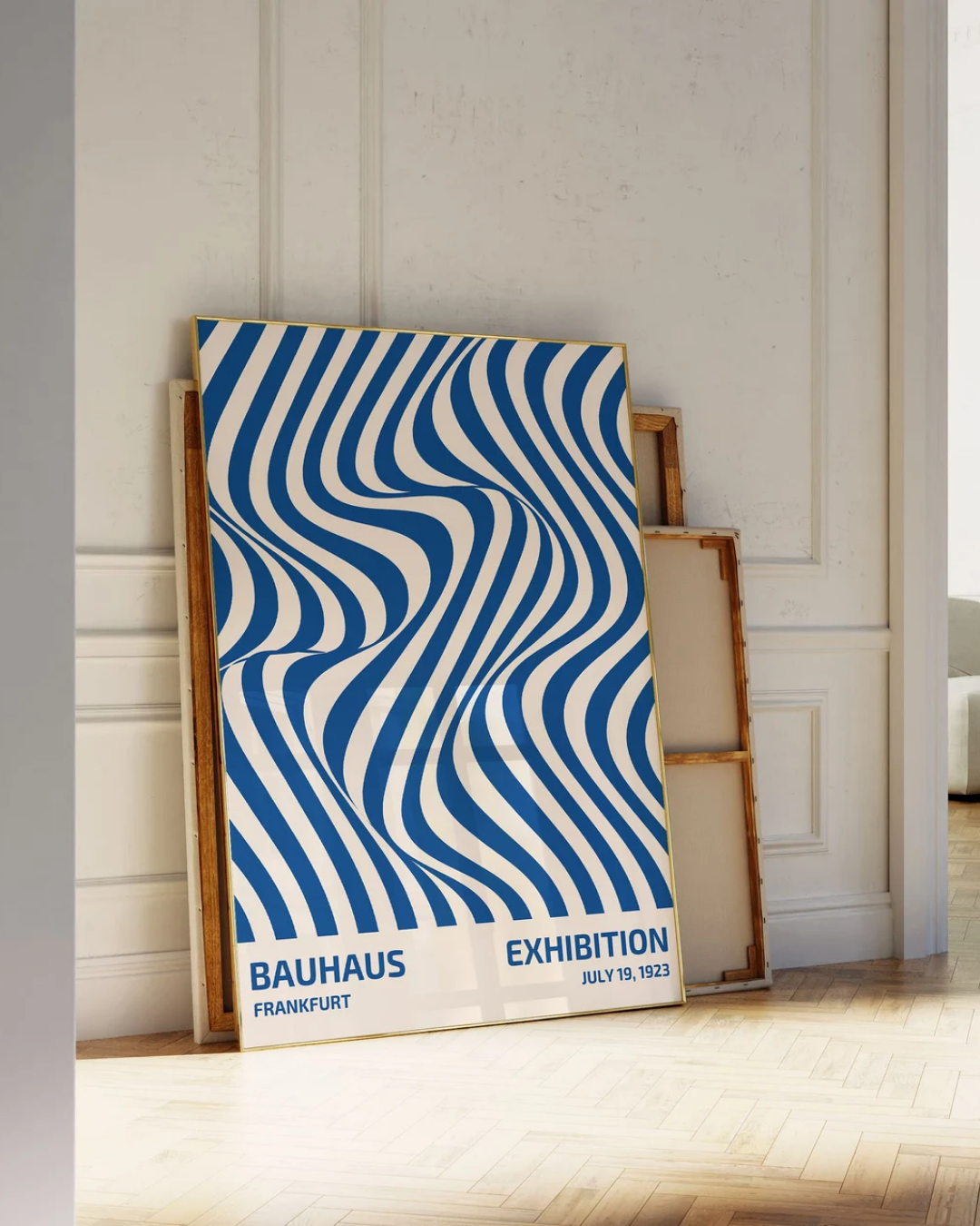 Bauhaus blauw zebra Poster