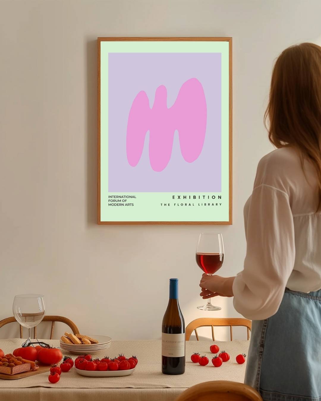 Abstracte roze vorm Poster