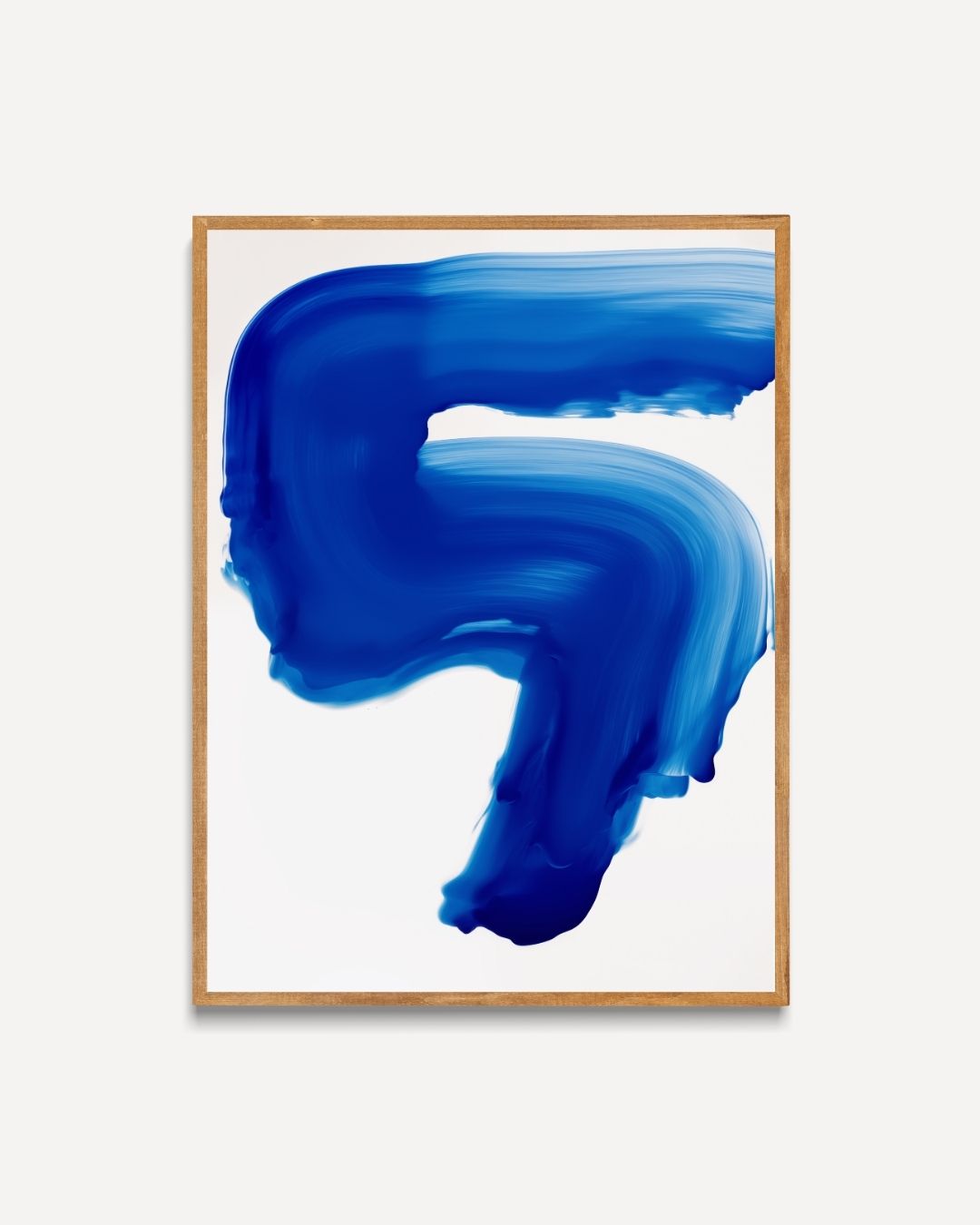 Blauwe penseelstreek Poster