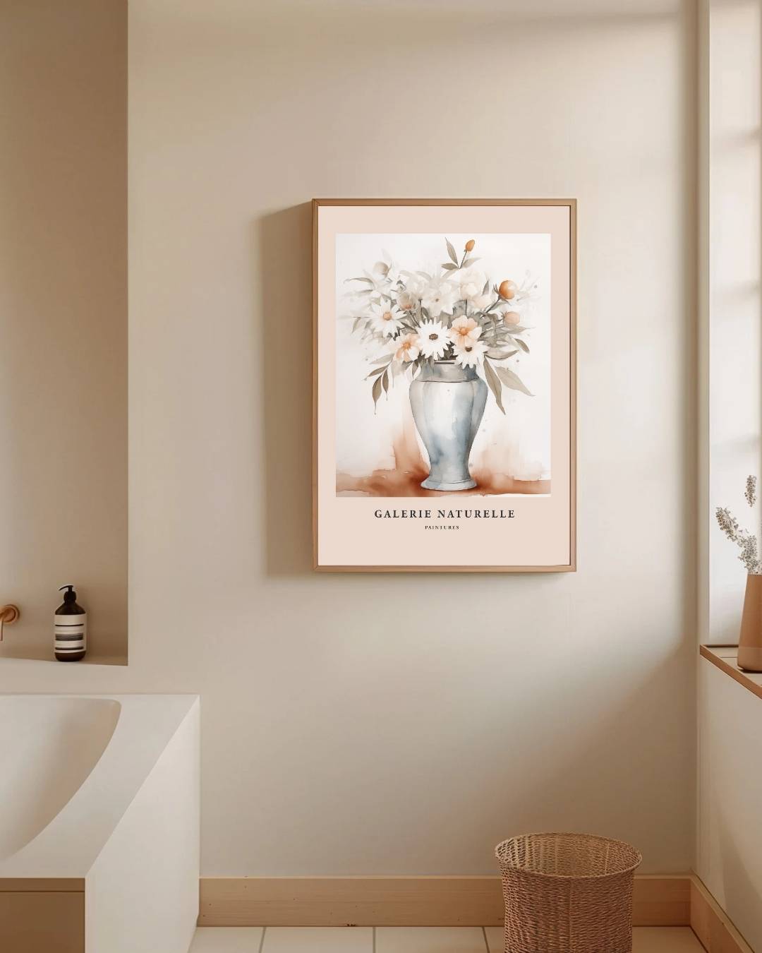 Galerie naturelle bloemenvaas aquarel Poster
