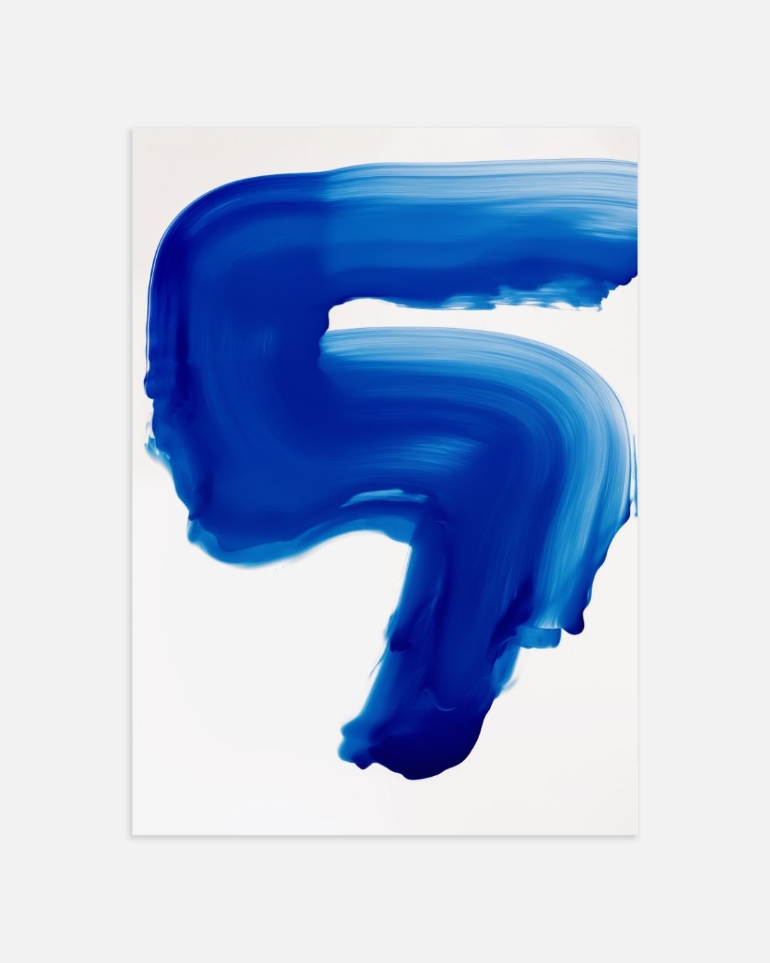 Blauwe penseelstreek Poster