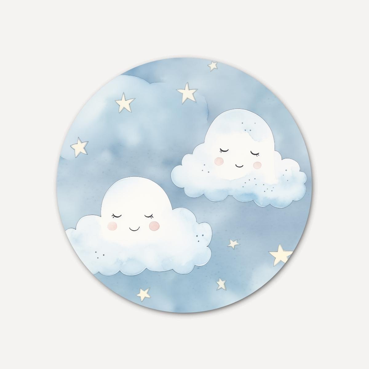 Zacht wolkendromen muurcirkel-WallArtistic