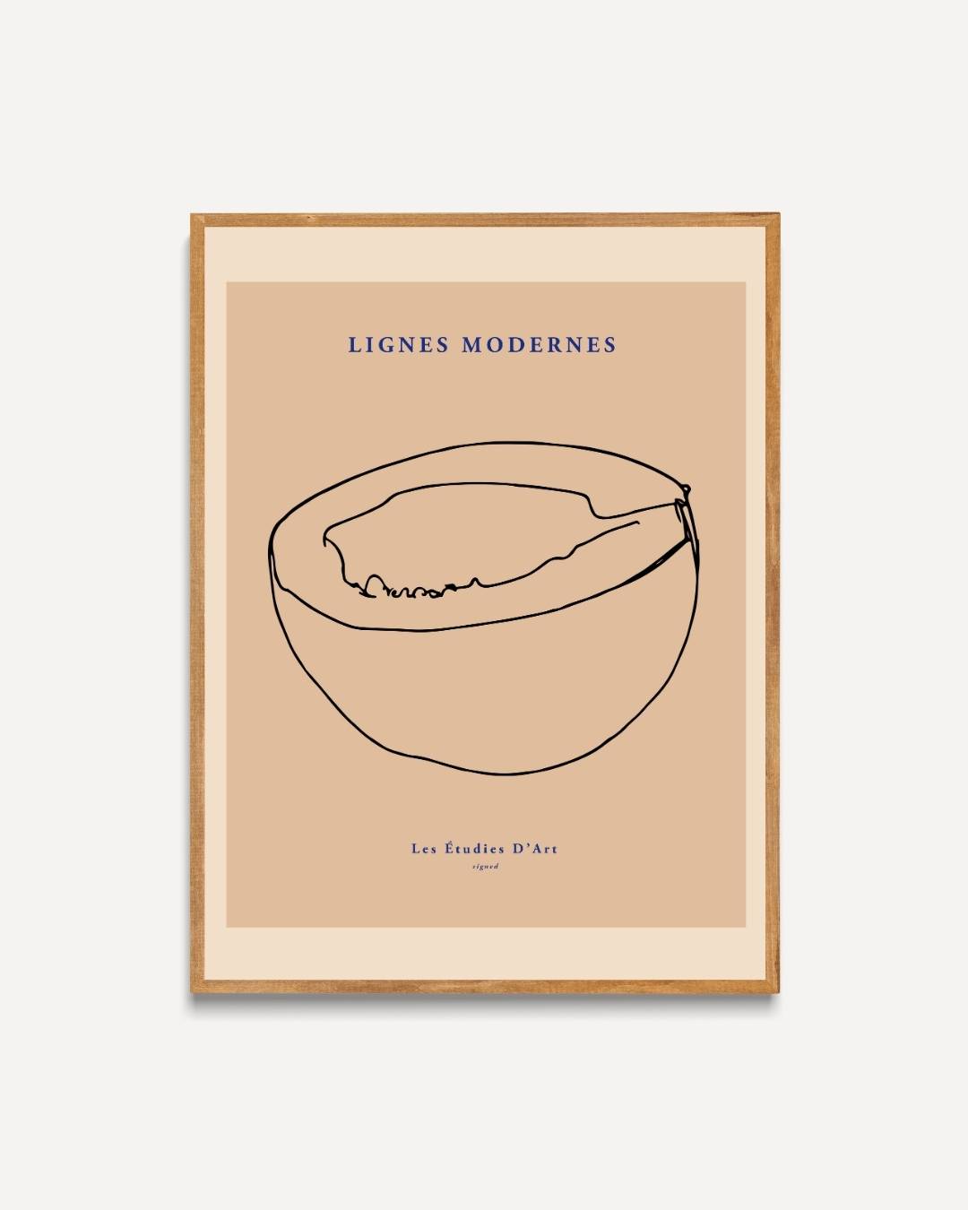 Citrus slice line art Poster