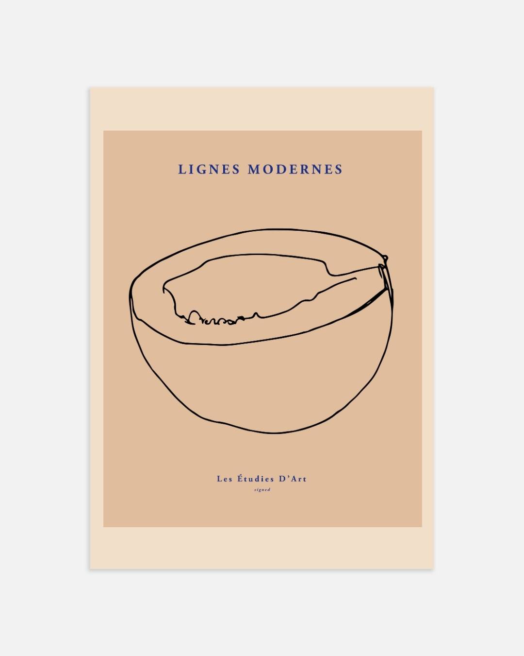 Citrus slice line art Poster