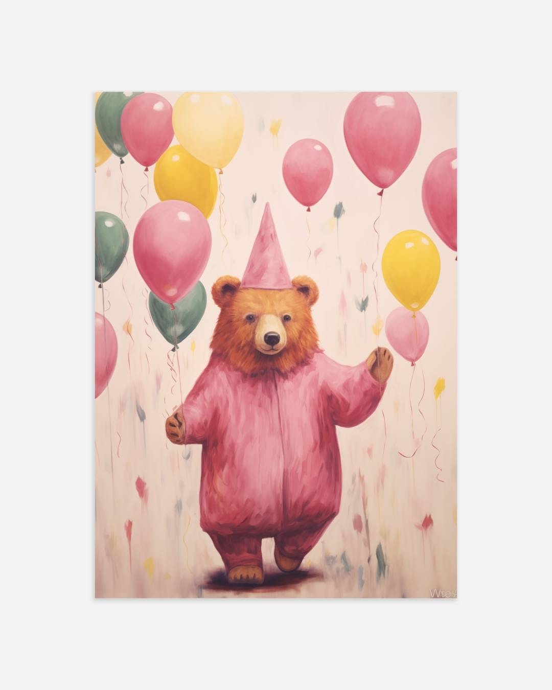 Feestelijke beer met ballonnen Poster