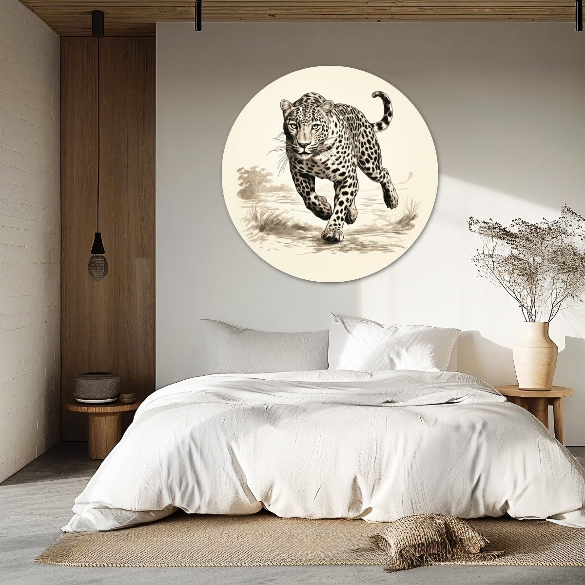 Sierlijke Jachtluipaard Muurcirkel-WallArtistic