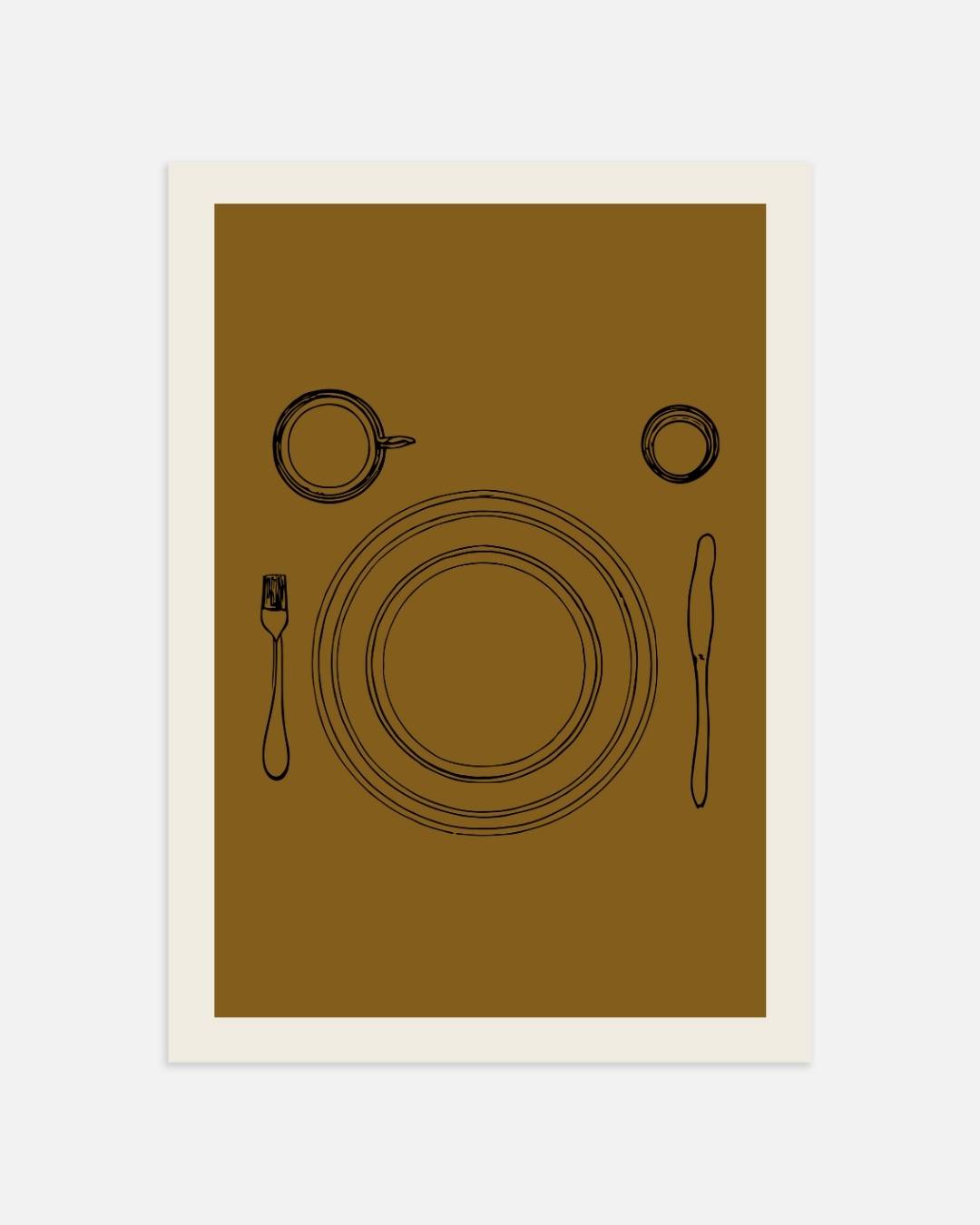 Retro tafelsetting schets Poster