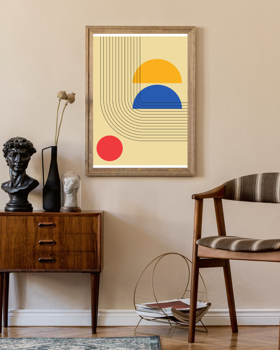 Bauhaus blau rotes Poster