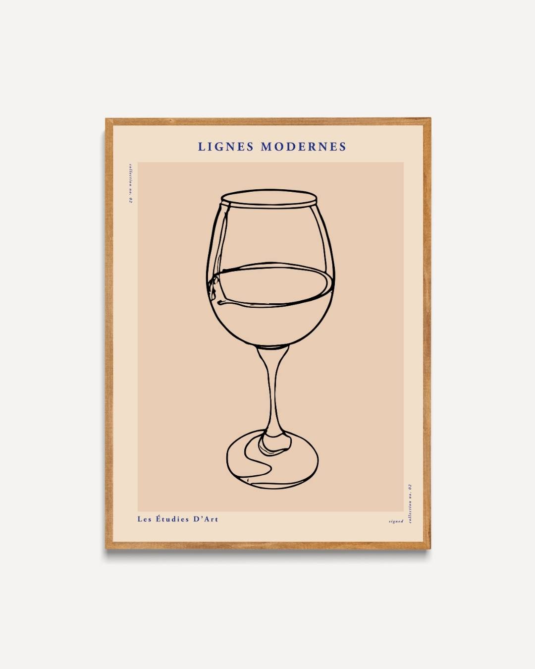 Wijnglas line art Poster
