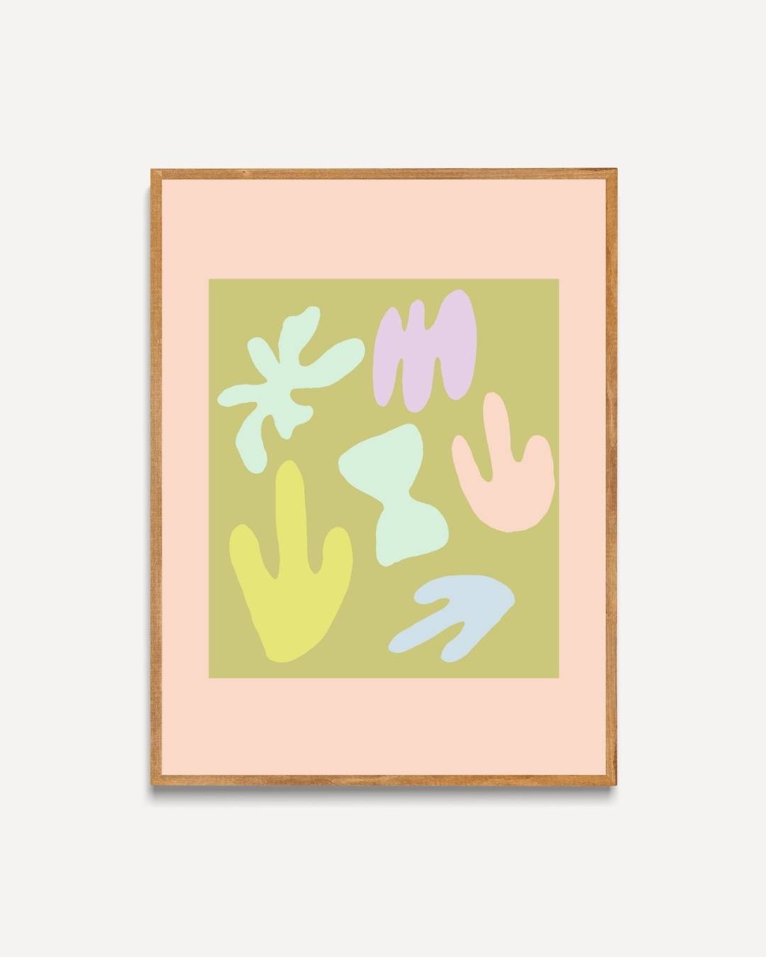 Pastel vormen Poster