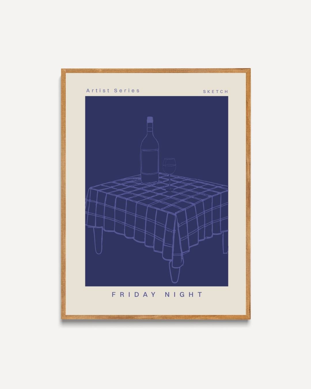 Friday night blauwe tinten Poster