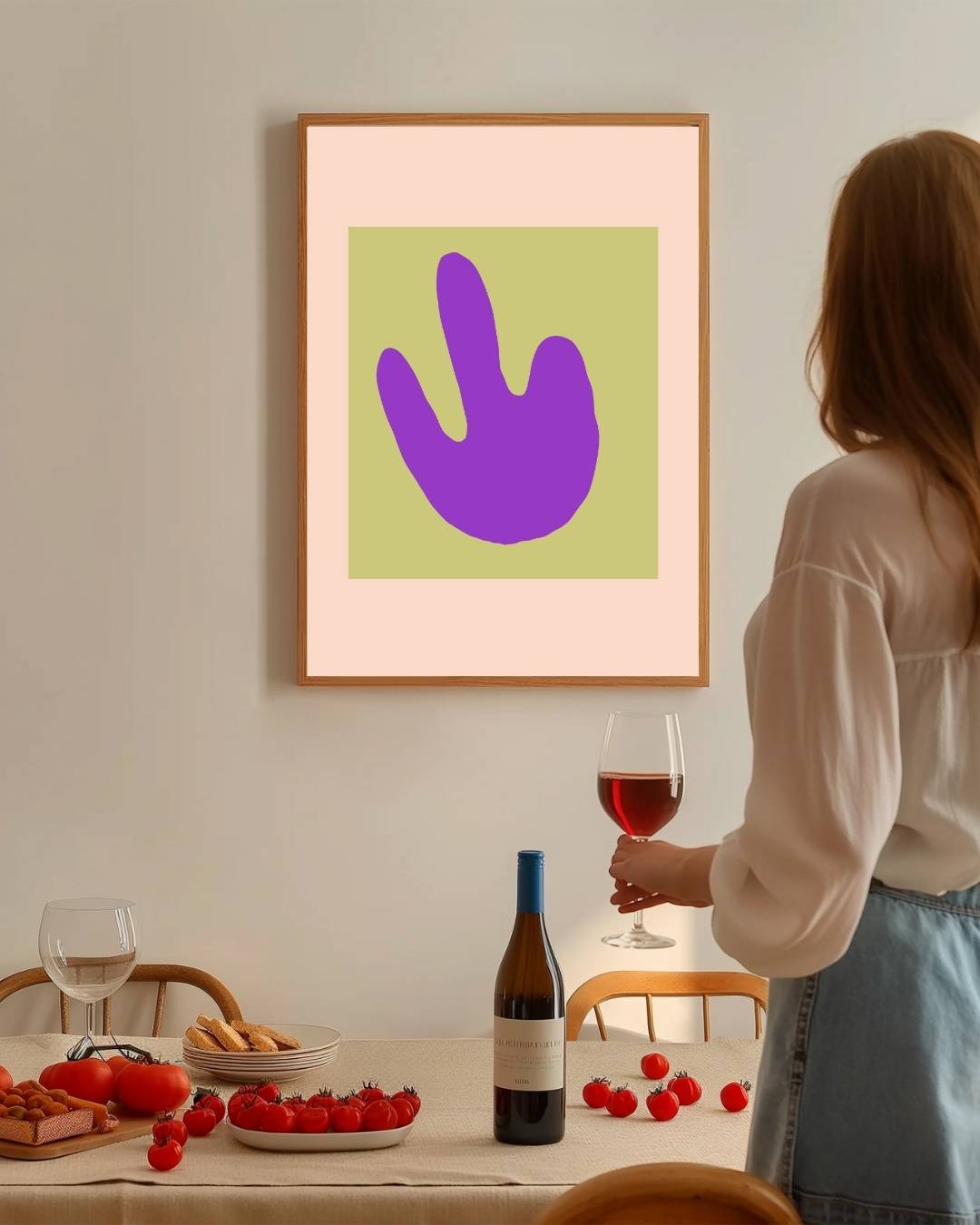 Abstracte paarse vorm Poster