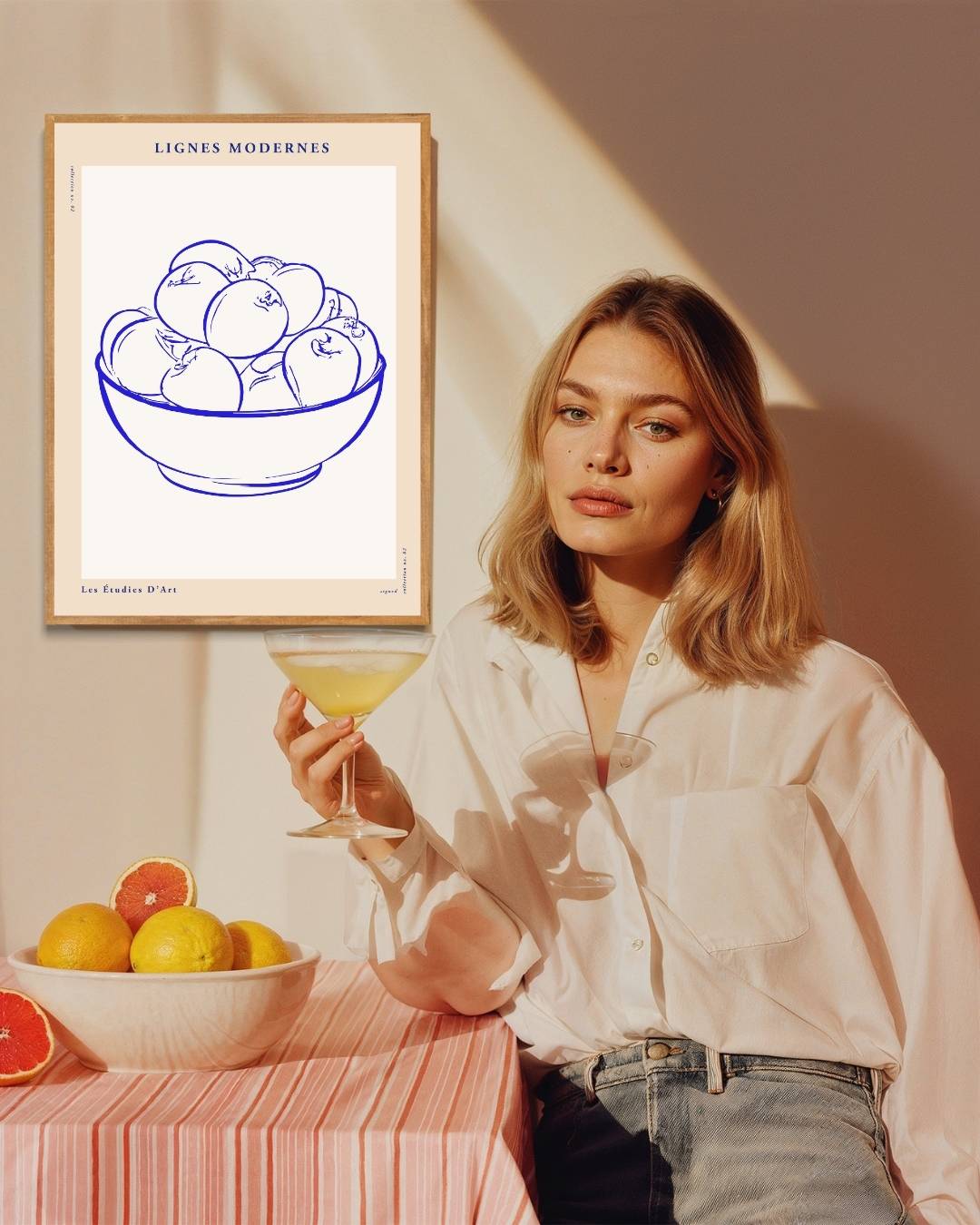 Fruit schaal line art Poster