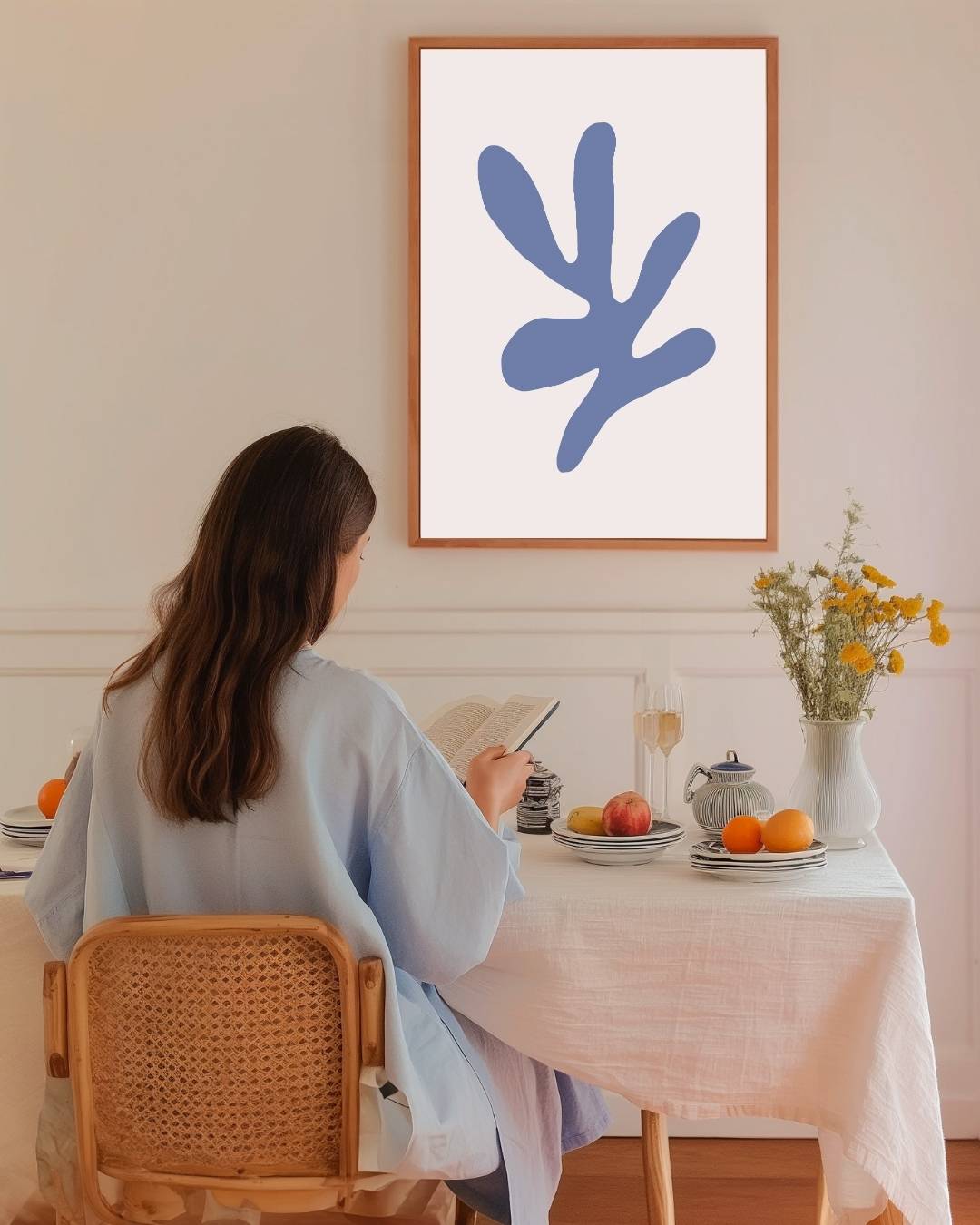 Abstracte blauwe Poster