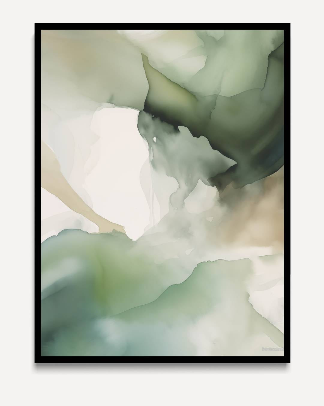 Deep green abstract landscape