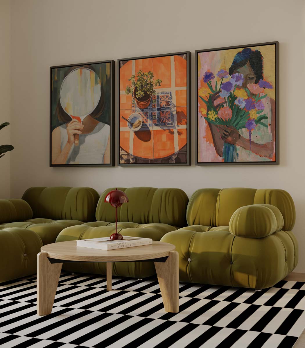 Kunstzinnige scènes in warme tinten Kunstwerk-canvas-dibond-plexiglas-wanddecoratie-WallArtistic