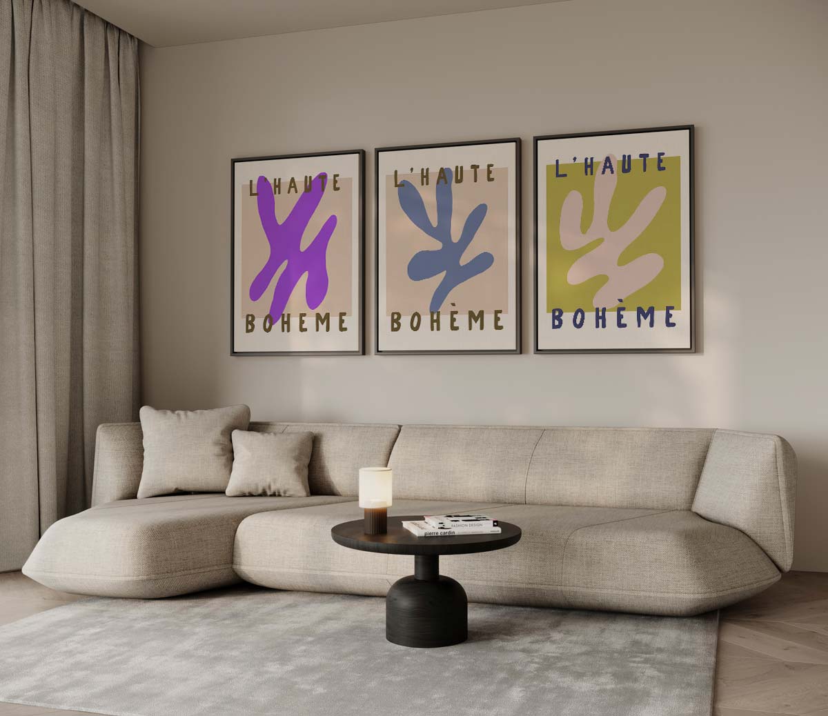 Abstracte collage in bohemienstijl Kunstwerk-canvas-dibond-plexiglas-wanddecoratie-WallArtistic