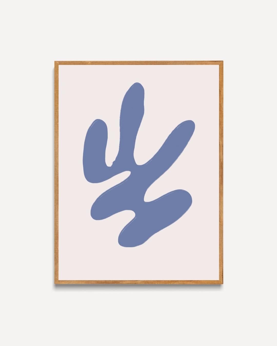 Blauwe organische vorm Poster