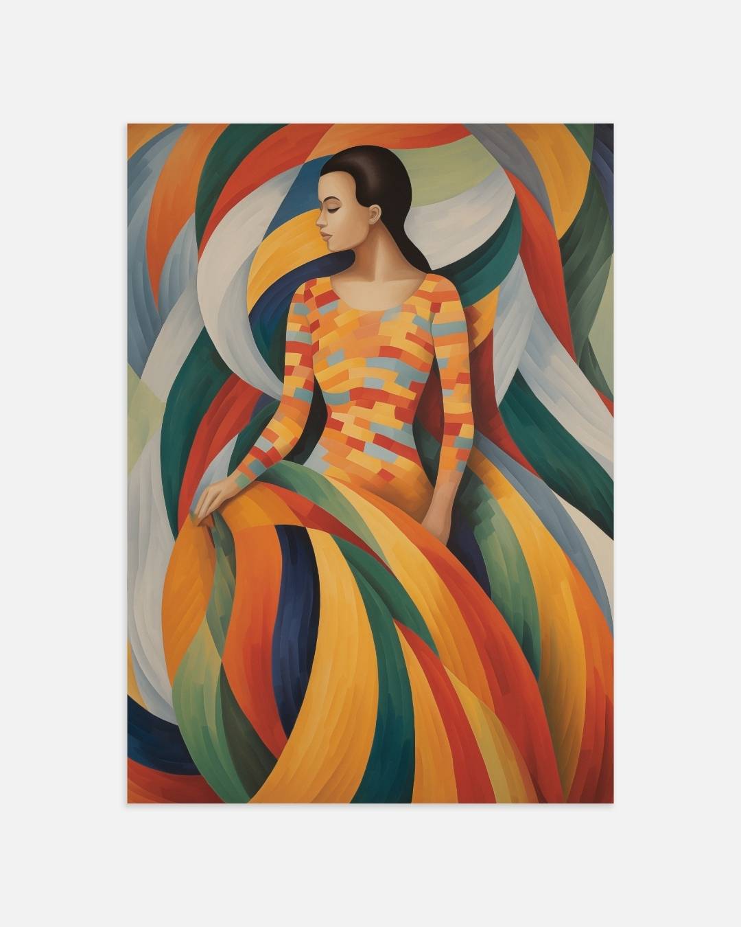 Vibrant abstract portrait Poster