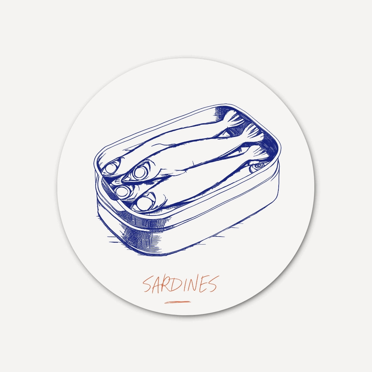 Sardines in Blik Muurcirkel-WallArtistic