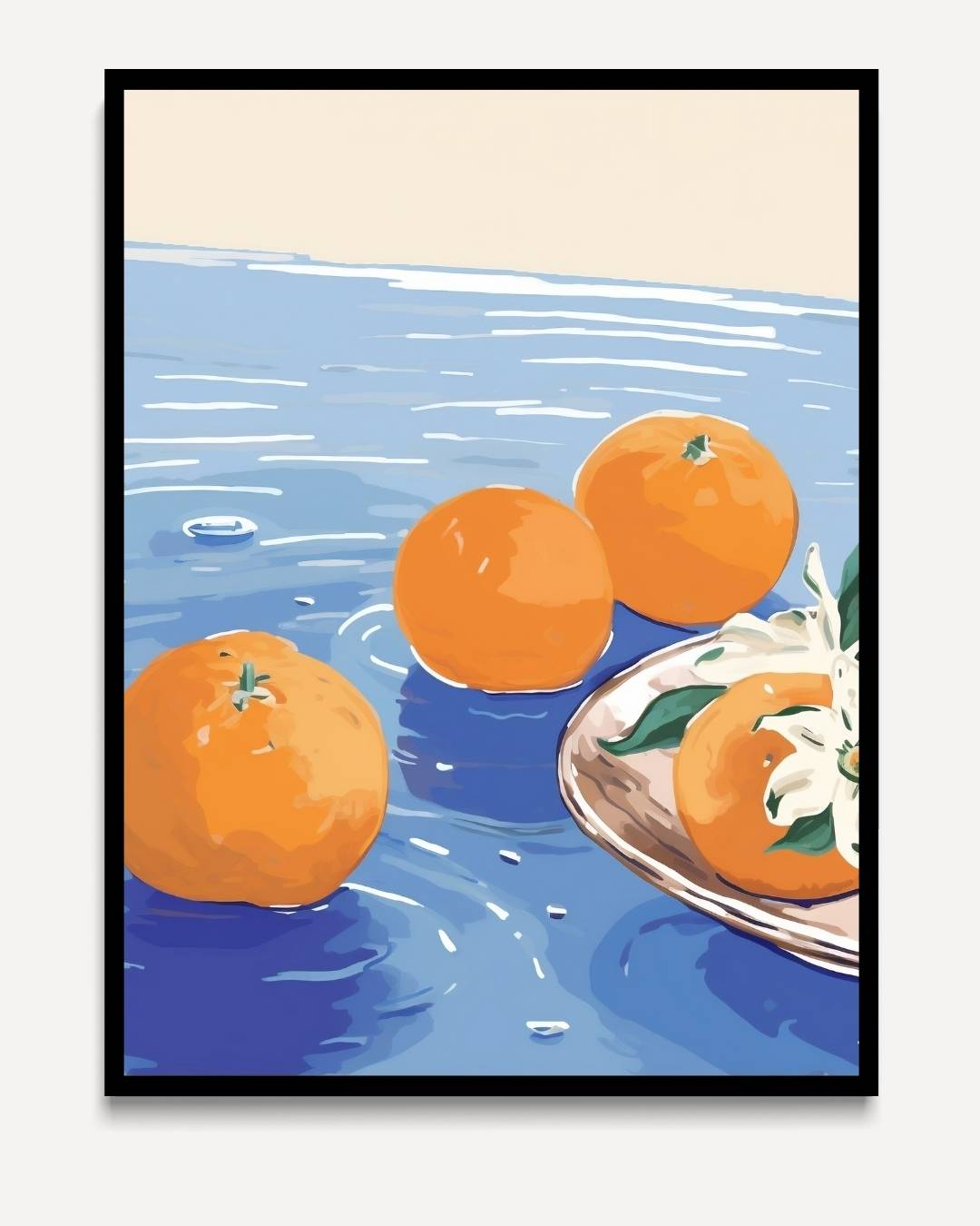 Mandarins on blue