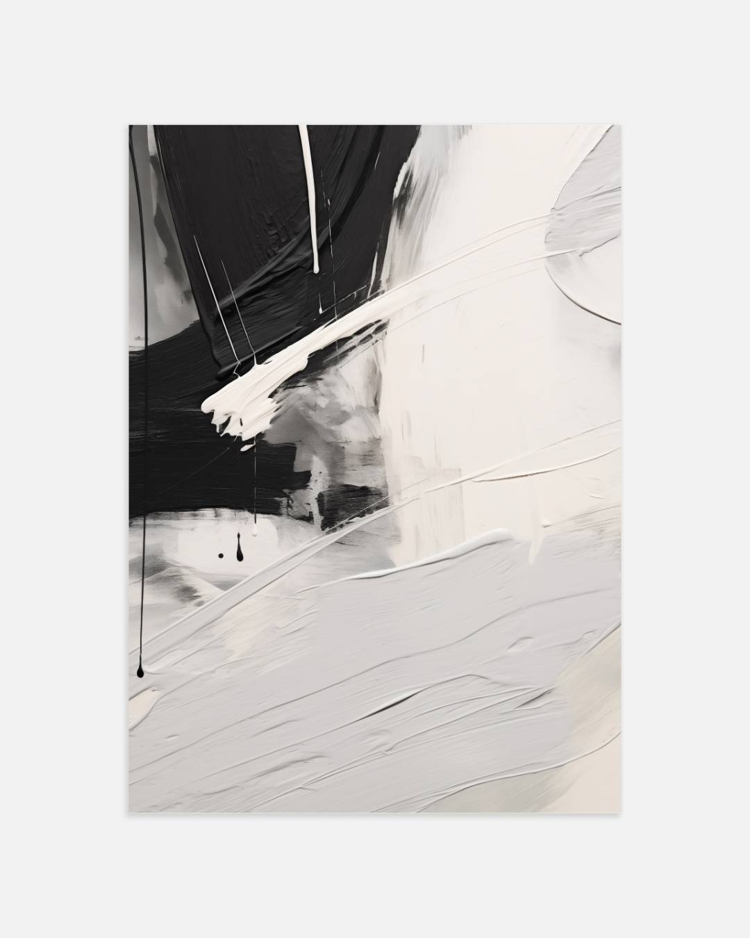 Expressieve monochrome streken Poster