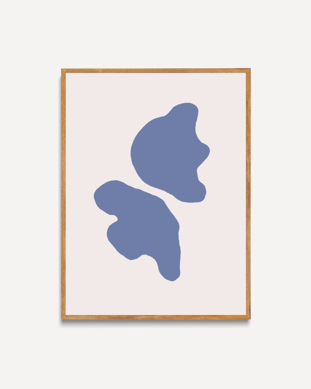 Blauwe abstracte vormen Poster