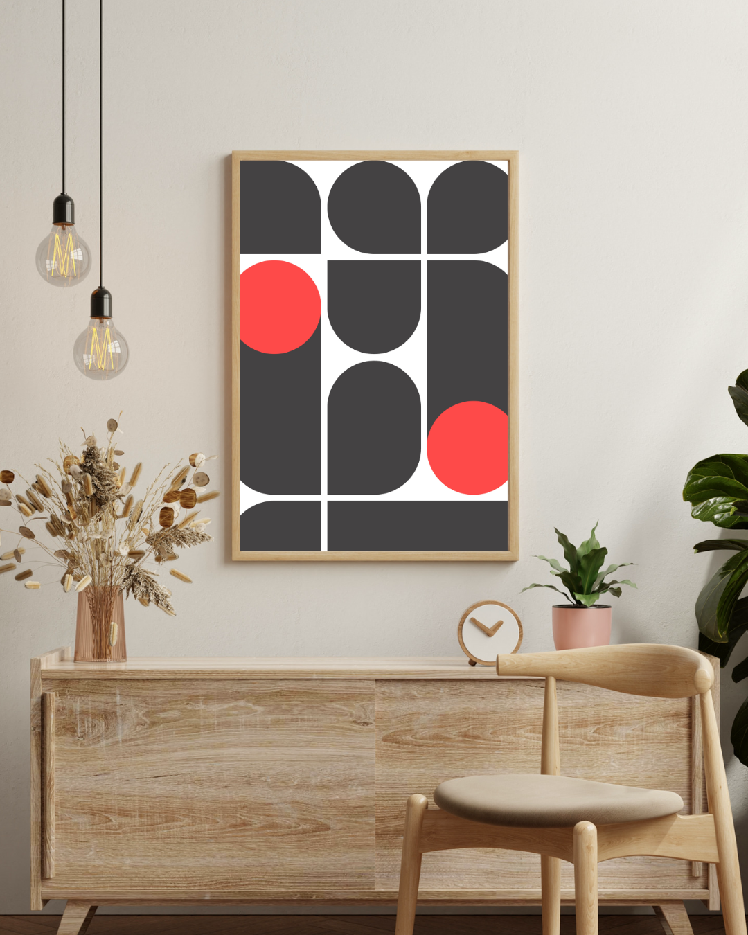 Bauhaus rode stippen Poster