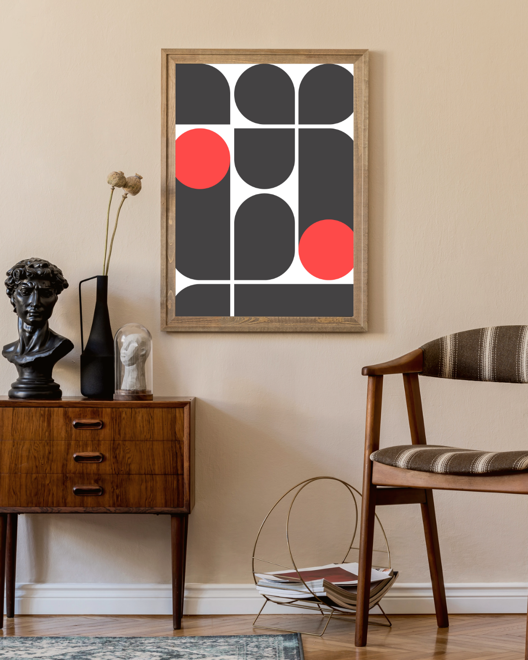 Bauhaus rode stippen Poster