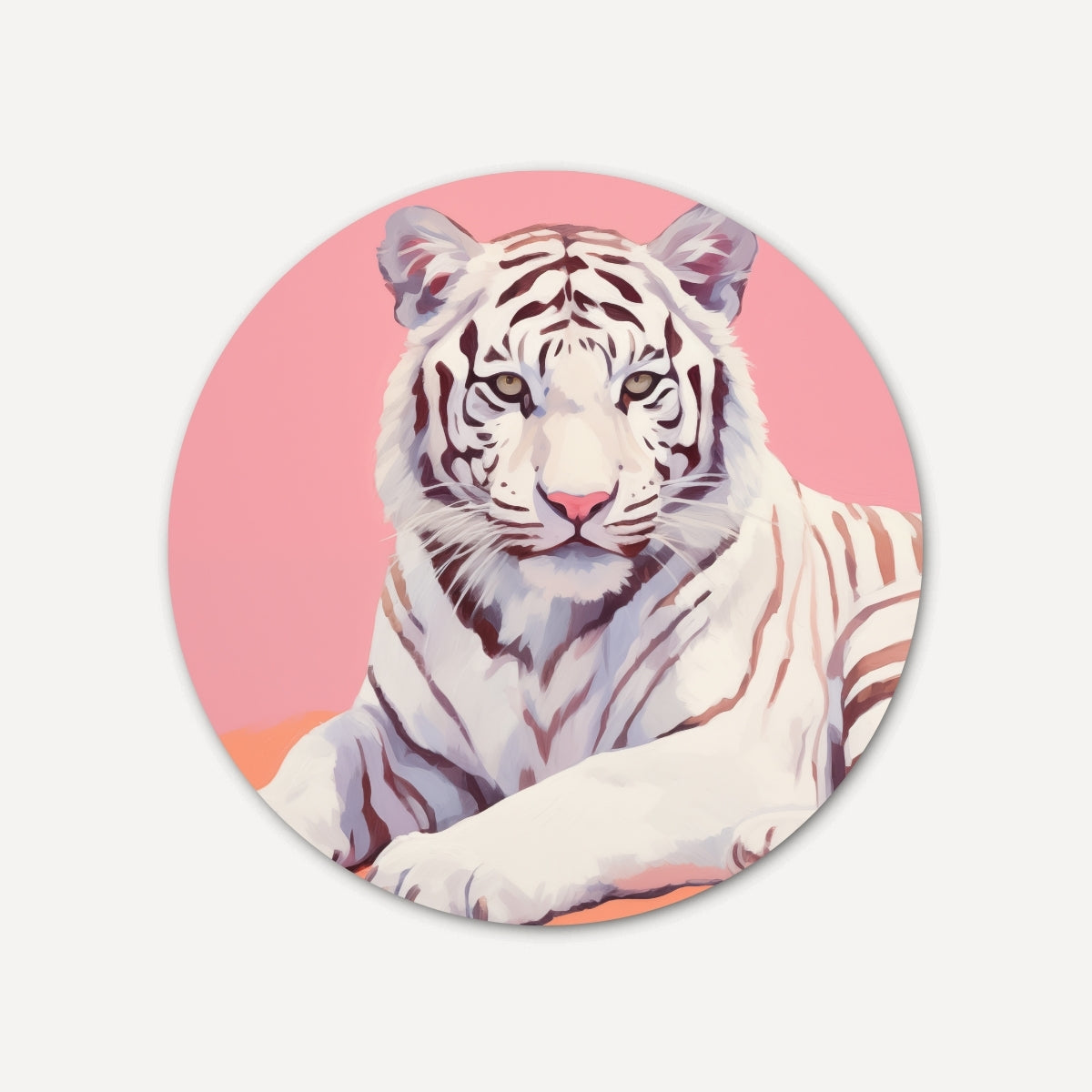 Witte Tijger Muurcirkel-WallArtistic