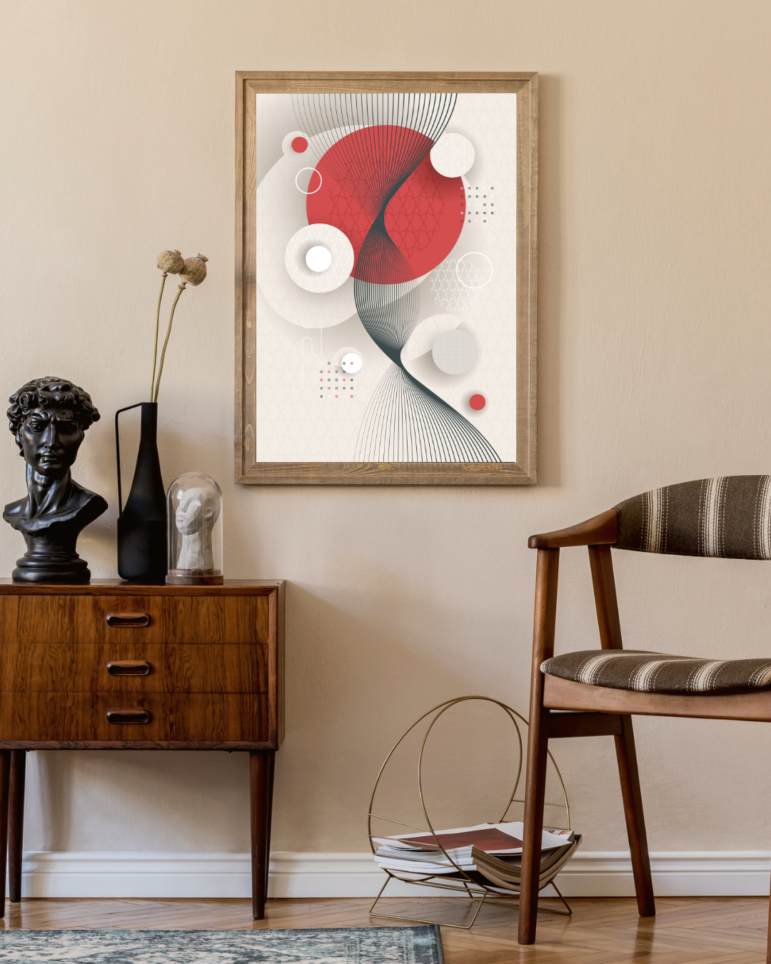 Bauhaus rode stip Poster