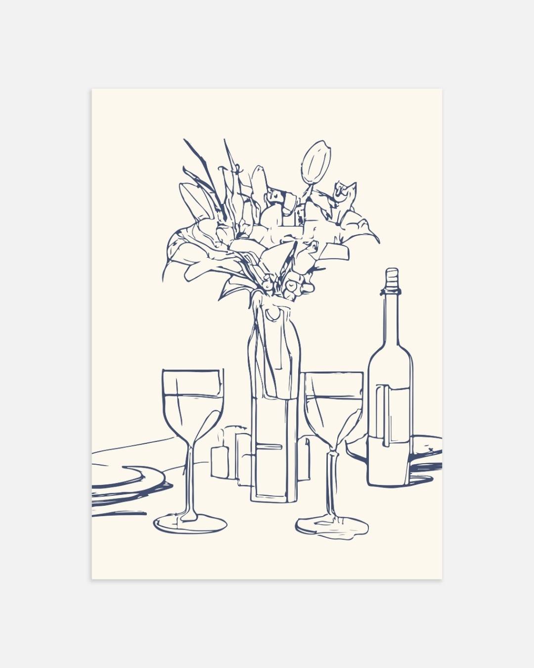 Minimalistische eettafel Poster