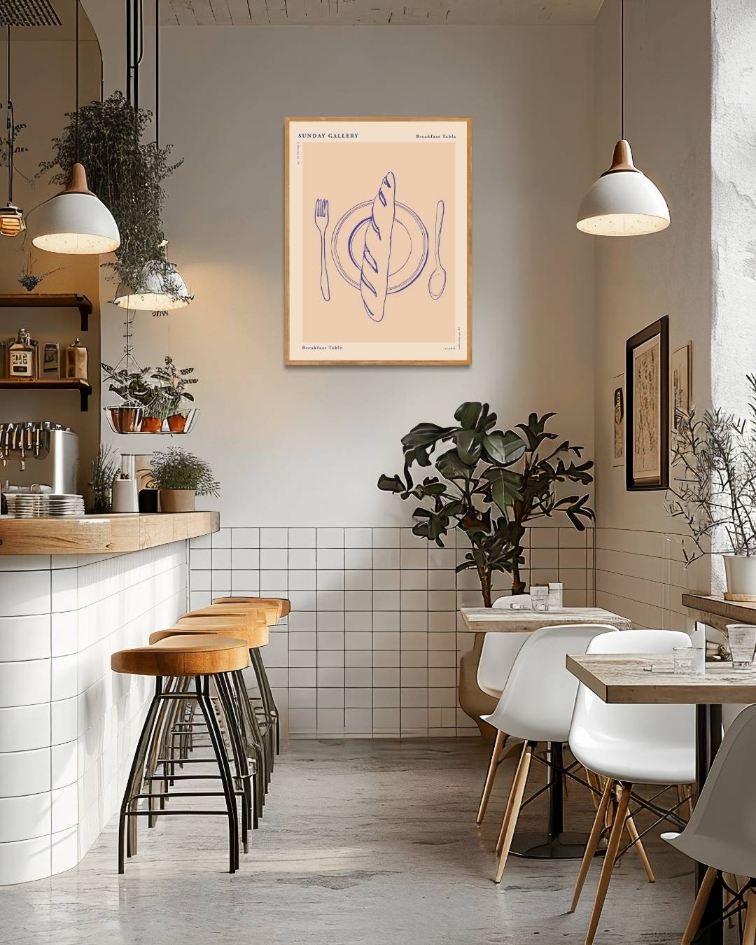 Bistro ontbijttafel Poster