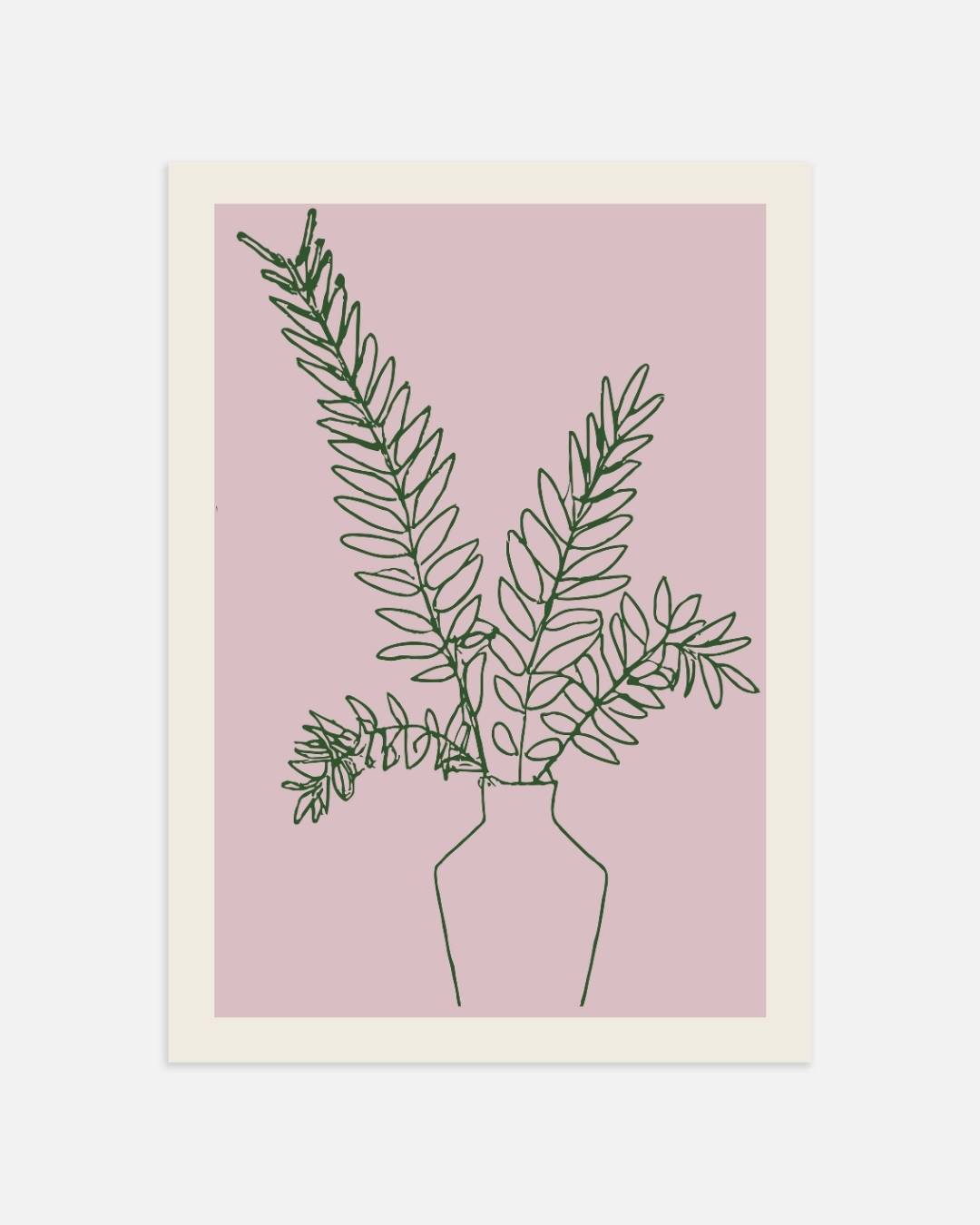 Planten in vaas schets Poster