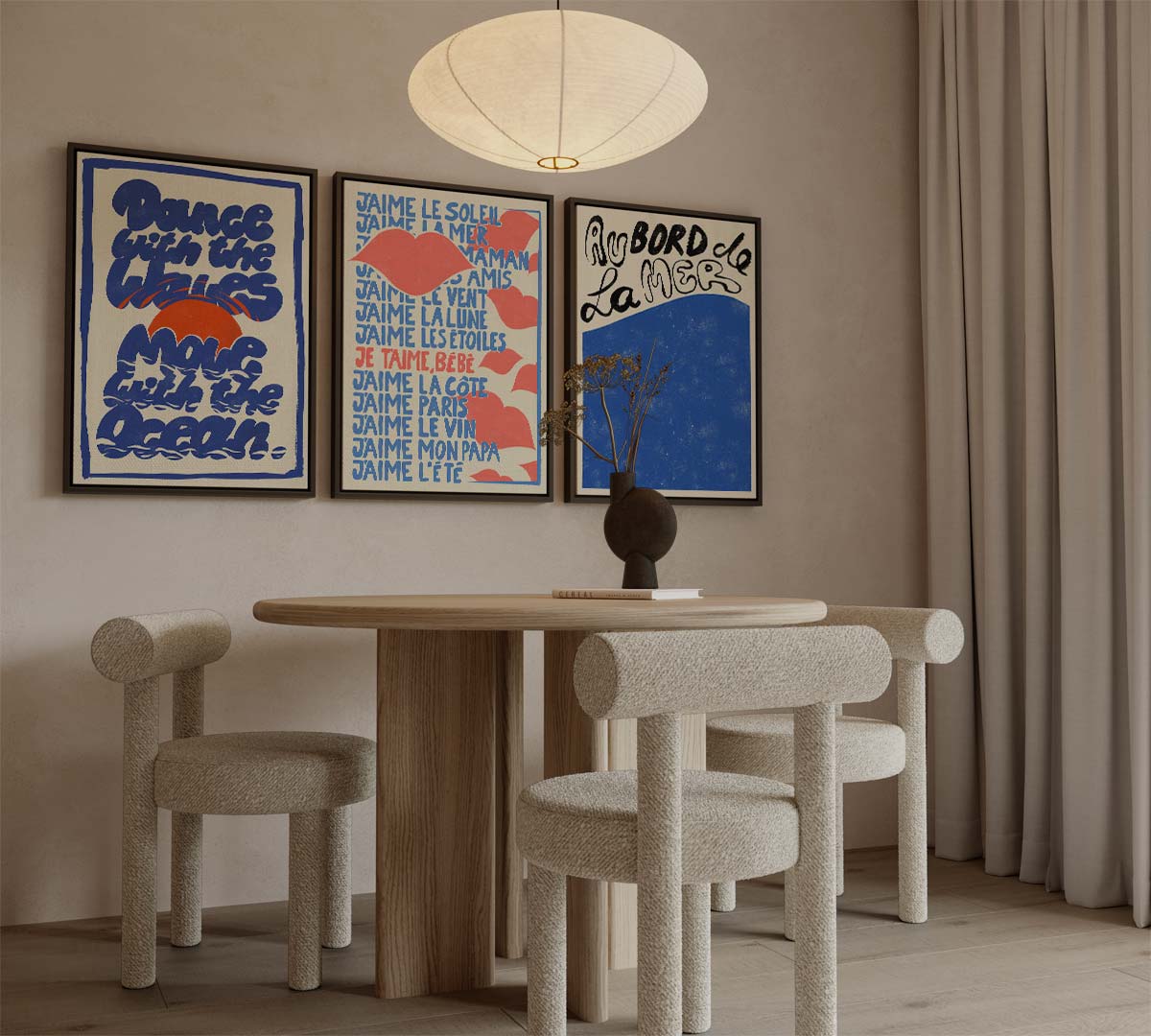 Franse zomerliefde in retrostijl Kunstwerk-canvas-dibond-plexiglas-wanddecoratie-WallArtistic