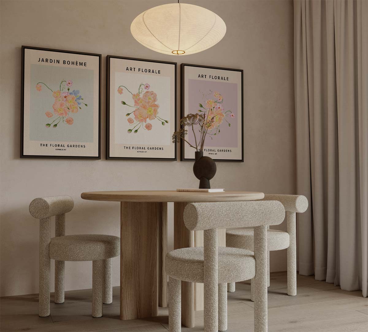 Florale kunst in pastel Kunstwerk-canvas-dibond-plexiglas-wanddecoratie-WallArtistic