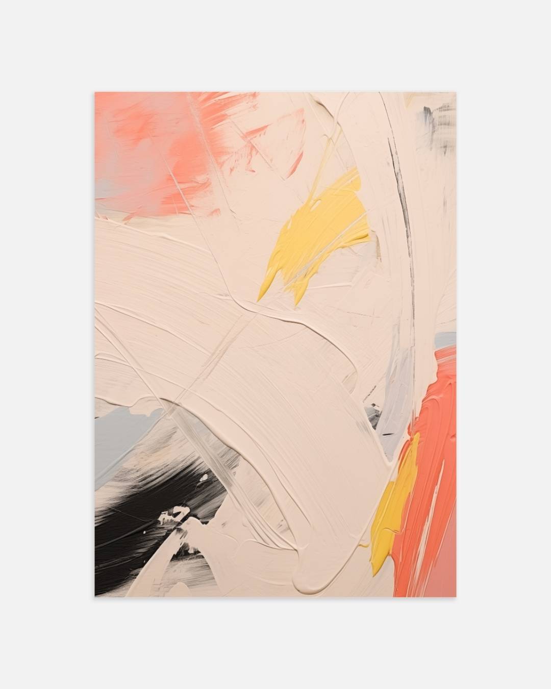 Speelse penseelstreken in pastel Poster