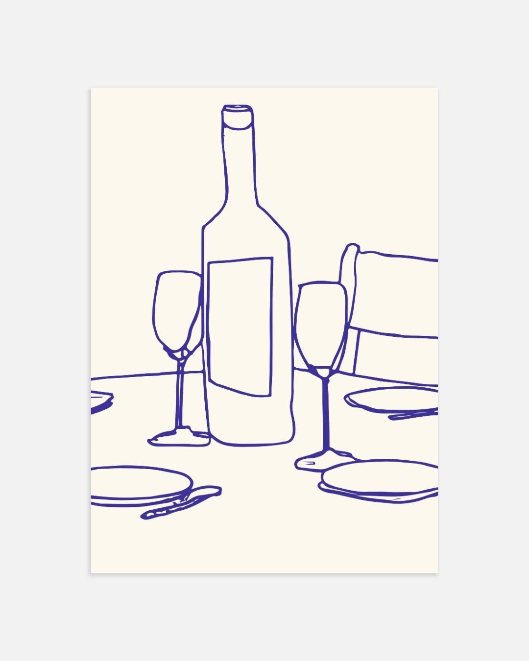Minimalistische diner Poster