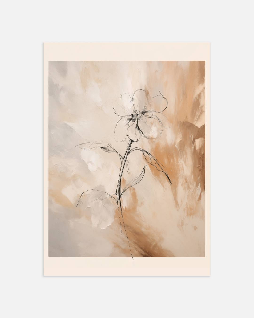 Bloem schets abstract Poster
