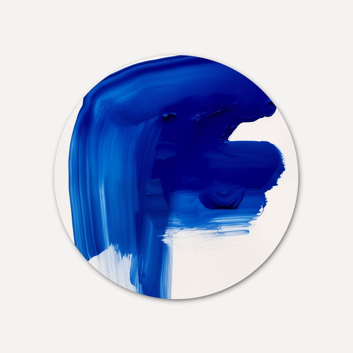 Blauwe Penseelstreekt Muurcirkel-WallArtistic