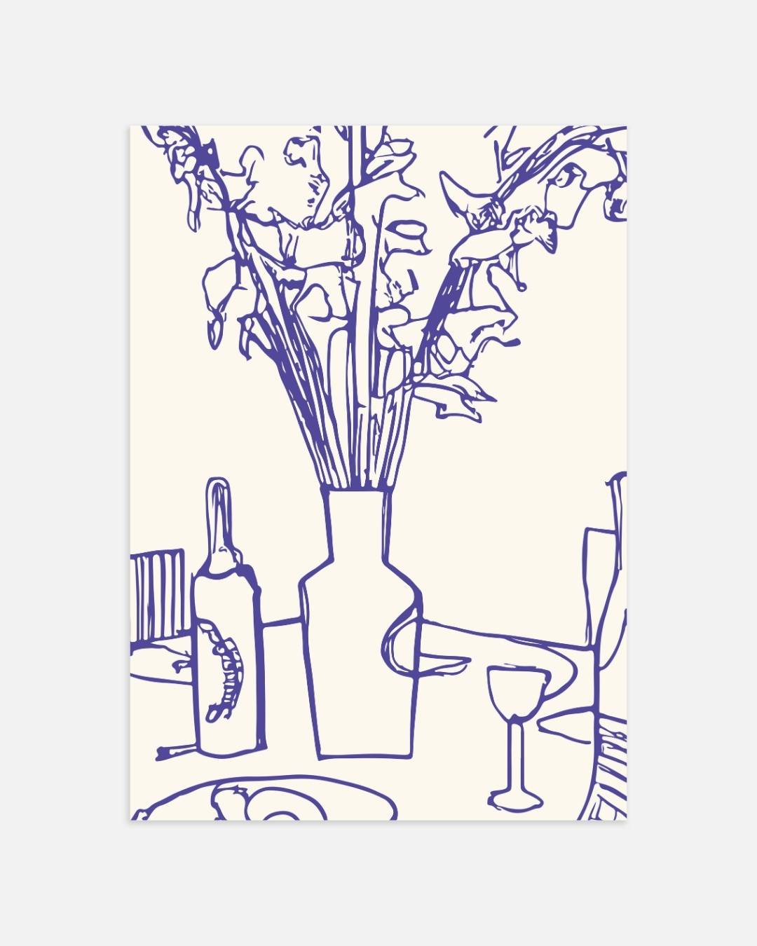 Weelderige tafelbloemen Poster