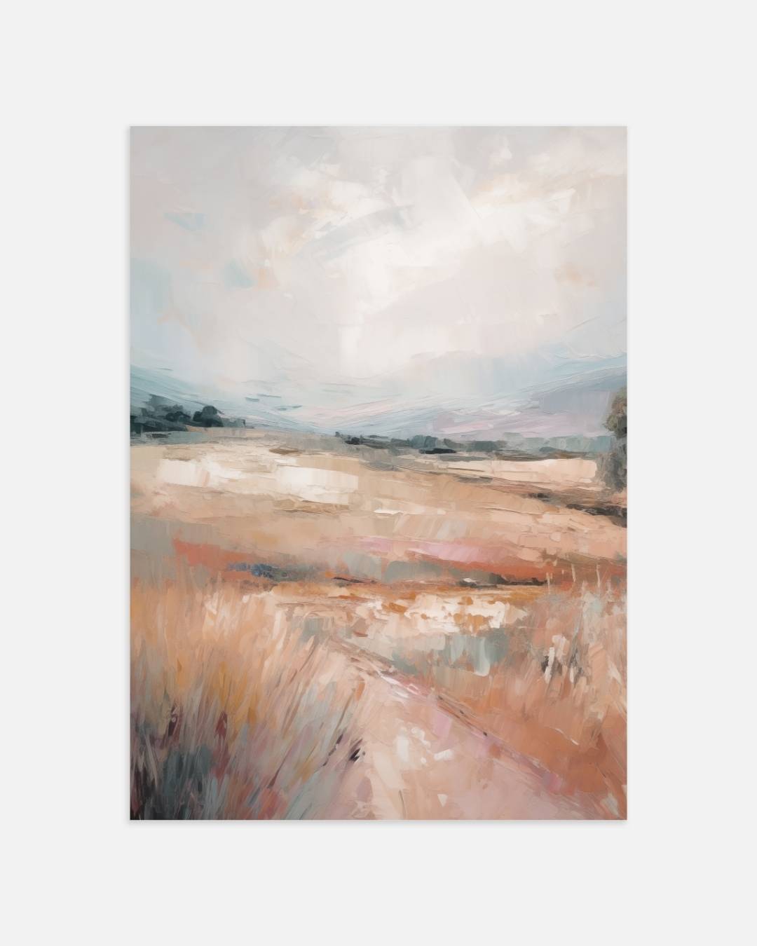 Abstract landschap in pastelkleuren Poster