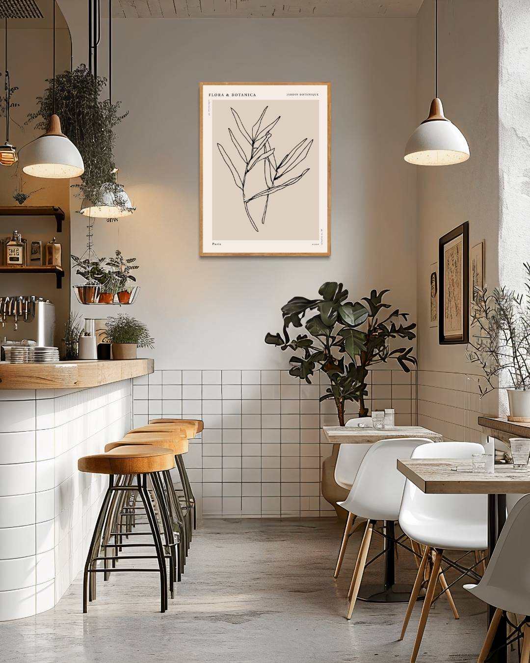 Botanische flower lijnen Poster