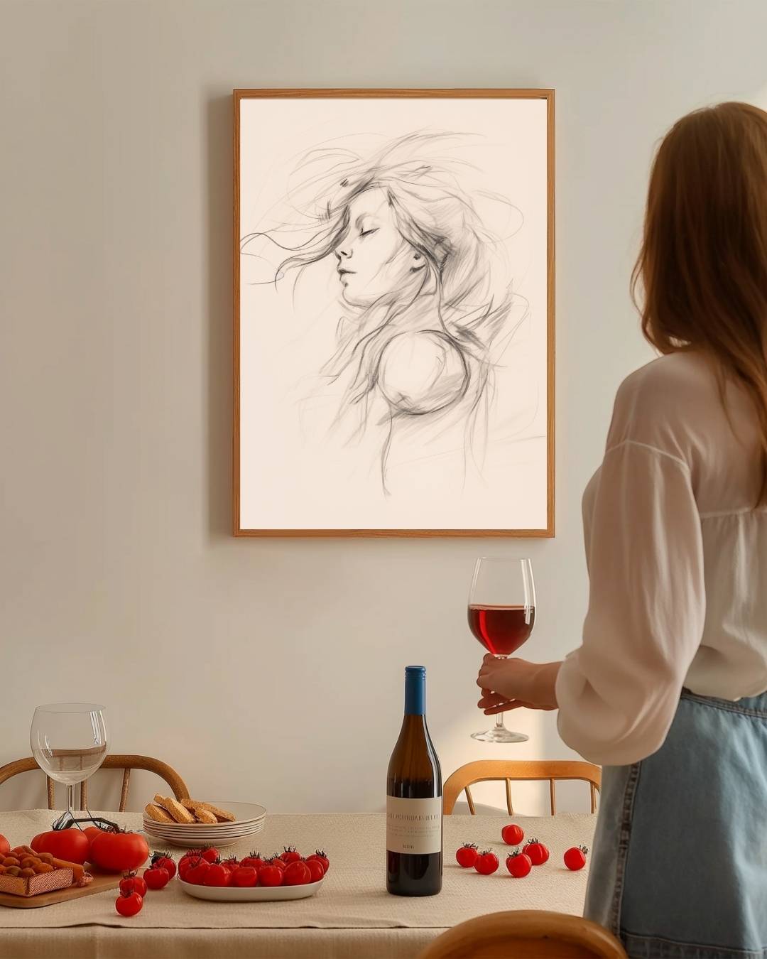 Elegante vrouwenschets Poster