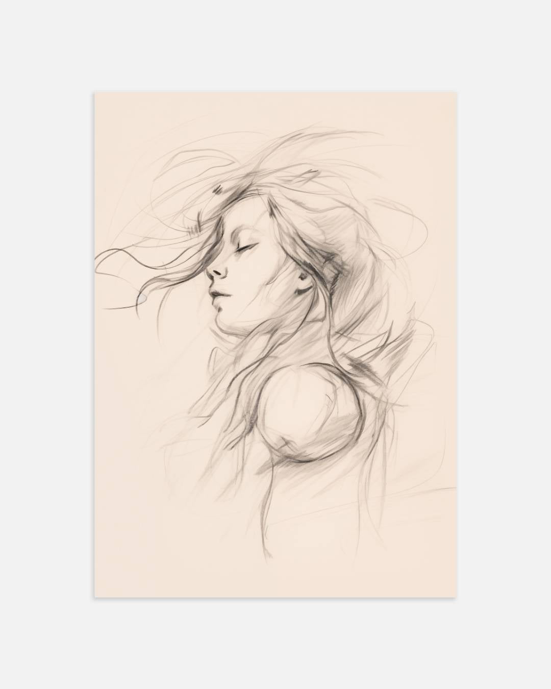 Elegante vrouwenschets Poster