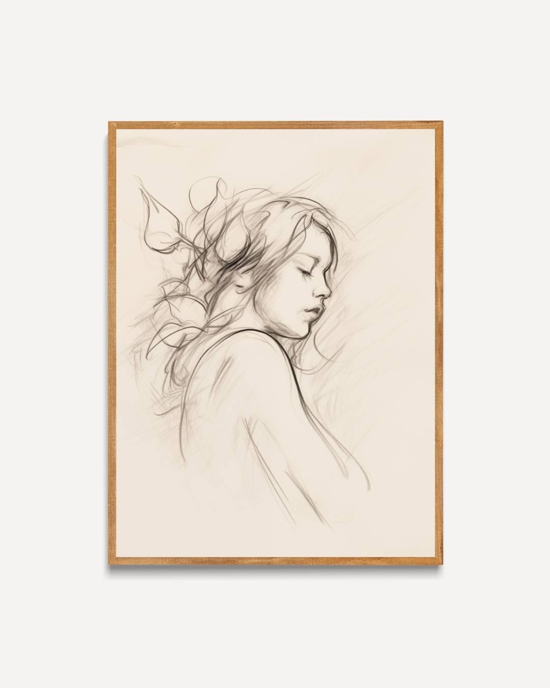 Dromerige vrouw schets Poster