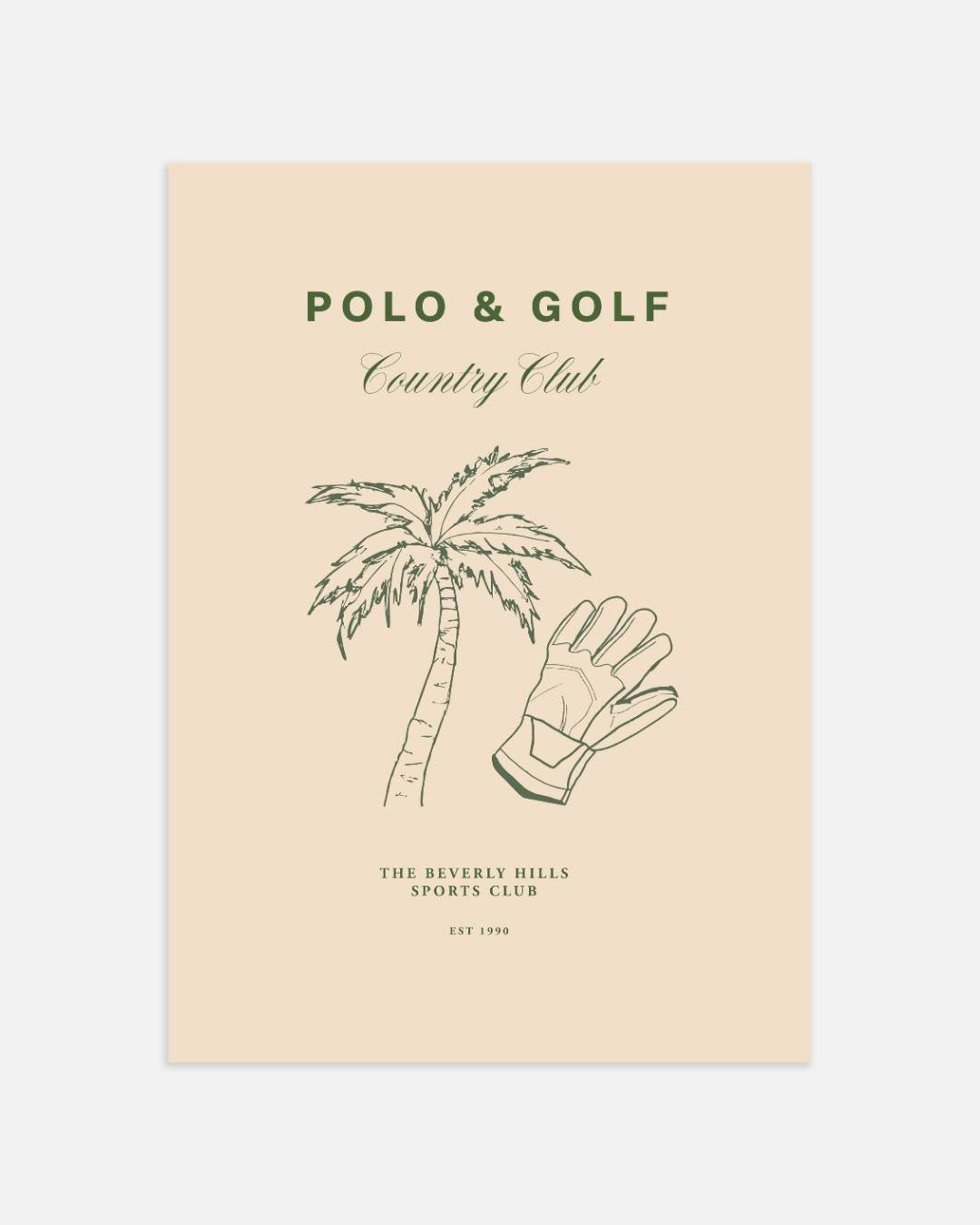 Polo & Golf palmboom en handschoen Poster