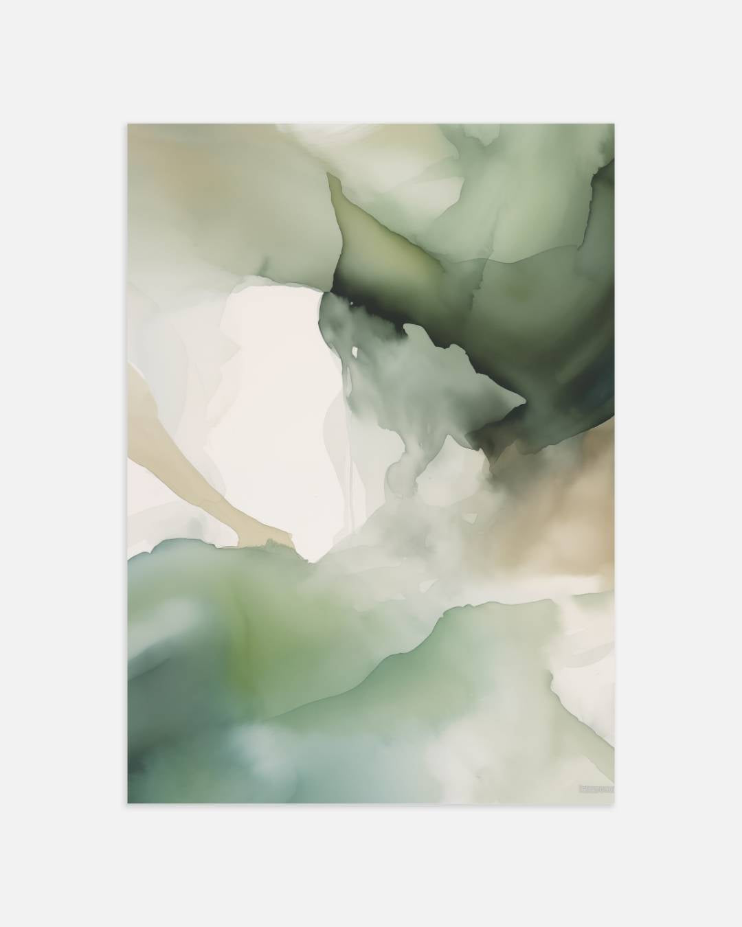 Organische vormen in groentinten Poster